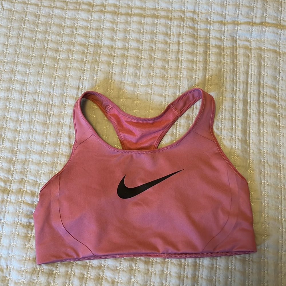 Pink Nike sports bra size medium